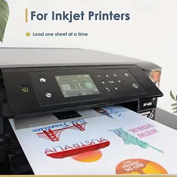 Printable Vinyl Sticker Paper for Inkjet Printer - Glossy Waterproof White Self-Adhesive Sheets for Cricut, Small Business Labels & Water Bottle Stickers - 15 A4 Premium Sticker Sheets for Printing