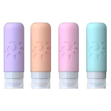 Zafit Travel Bottles for Toiletries, TSA Approved Travel Containers 3oz Leak Proof Travel Tubs Refillable Liquid Travel Accessories for Shampoo Conditioner Lotion Body Wash(Multicolored C)