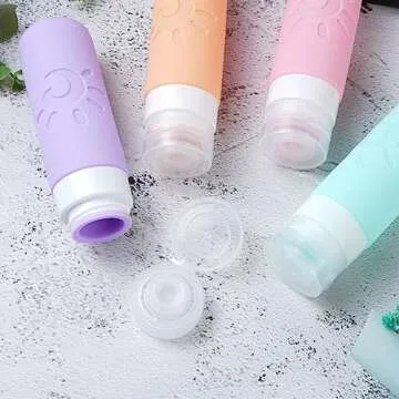 Zafit Travel Bottles for Toiletries, TSA Approved Travel Containers 3oz Leak Proof Travel Tubs Refillable Liquid Travel Accessories for Shampoo Conditioner Lotion Body Wash(Multicolored C)