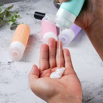 Zafit Travel Bottles for Toiletries, TSA Approved Travel Containers 3oz Leak Proof Travel Tubs Refillable Liquid Travel Accessories for Shampoo Conditioner Lotion Body Wash(Multicolored C)