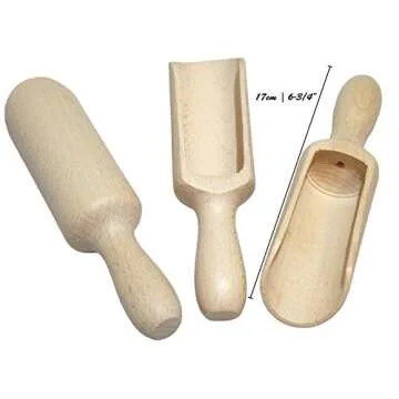 Traditional Wooden Spoons Sets (3, Set 3x6 3/4" (17cm))