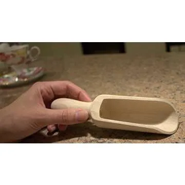 Traditional Wooden Spoons Set of 3, 6-3/4" Eco-Friendly Scoops