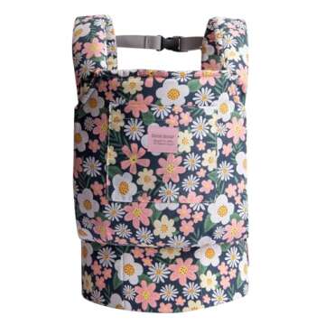 Bebamour Doll Carrier Original Reborn Baby Doll Carrier for Doll Toys Doll Carrier for Girls and Boys (Green Flower)