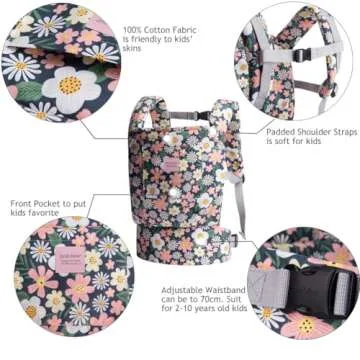 Bebamour Doll Carrier Original Reborn Baby Doll Carrier for Doll Toys Doll Carrier for Girls and Boys (Green Flower)