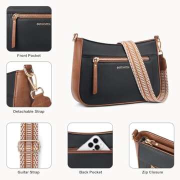 Stylish BOSTANTEN Vegan Leather Crossbody Bag for Women