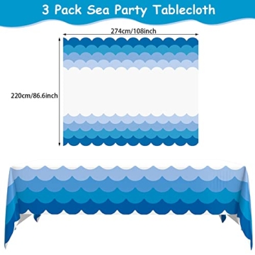Irenare Ocean Waves Tablecloths | 3 Pcs for Beach Parties