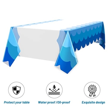 Irenare Ocean Waves Tablecloths | 3 Pcs for Beach Parties