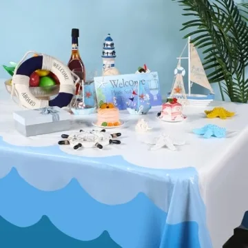 Irenare Ocean Waves Tablecloths | 3 Pcs for Beach Parties