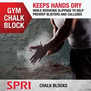 SPRI Chalk Block, 2oz. (4 Pack) for Gymnastics, Rock Climbing, Bouldering, Weight-Lifting,