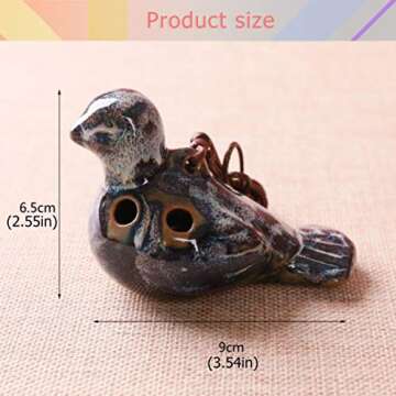 6 Hole Ocarina Bird Shaped Ocarina Music Instrument Ocarina Wind Masterpiece for Beginner Professional Performer Portable Decor