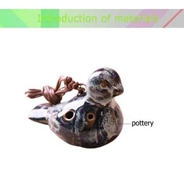 6 Hole Ocarina Bird Shaped Ocarina Music Instrument Ocarina Wind Masterpiece for Beginner Professional Performer Portable Decor