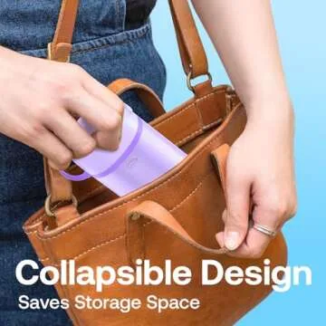 Bitvae P1 Water Dental Flosser, Portable Water Cleaner Picks, Cordless Mini Water Teeth Cleaners with Telescopic Water Tank, IPX7 Waterproof Oral Irrigator, Brace & Sensitive Teeth Care, Purple