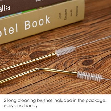 YIHONG 10.5" Stainless Steel Straws 8 pcs Set