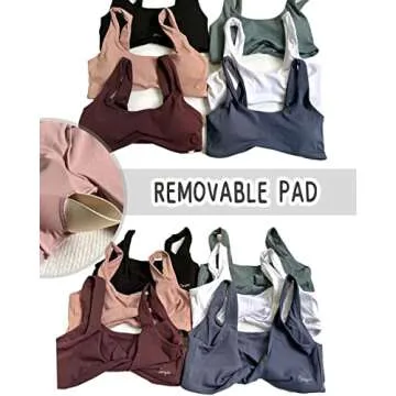 Danysu Women's Workout Sports Bras Fitness Backless Padded Low Impact Bra Yoga Crop Tank Top Twist Back Hot Chocolate M