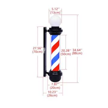 WDZD 35'' Red White Blue Barber Pole Light