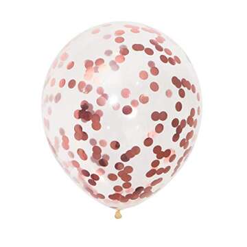 White Balloon Garland Kit with 4D Rose Gold Balloon Confetti Rose Gold Balloons for Wedding Bridal Shower Gender Reveal Baby Shower Birthday Party Decorations Supplies