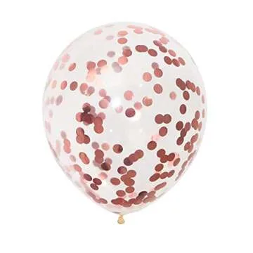 White Balloon Garland Kit with 4D Rose Gold Balloon Confetti Rose Gold Balloons for Wedding Bridal Shower Gender Reveal Baby Shower Birthday Party Decorations Supplies