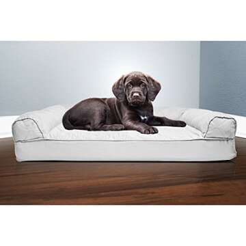 Furhaven Orthopedic Dog Bed for Medium/Small Dogs w/ Removable Bolsters & Washable Cover, For Dogs U...