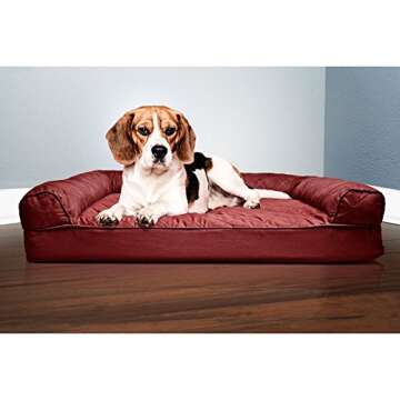 Furhaven Orthopedic Dog Bed for Medium/Small Dogs w/ Removable Bolsters & Washable Cover, For Dogs Up to 35 lbs - Quilted Sofa - Silver Gray, Medium