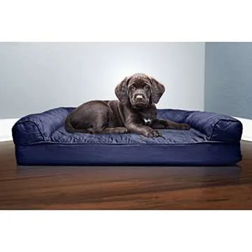 Furhaven Orthopedic Dog Bed for Medium/Small Dogs w/ Removable Bolsters & Washable Cover, For Dogs Up to 35 lbs - Quilted Sofa - Silver Gray, Medium
