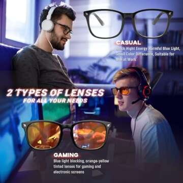 livho Blue Light Blocking Glasses, Computer Reading/Gaming/TV/Phones Glasses for Women Men,Anti Eyestrain & UV Glare