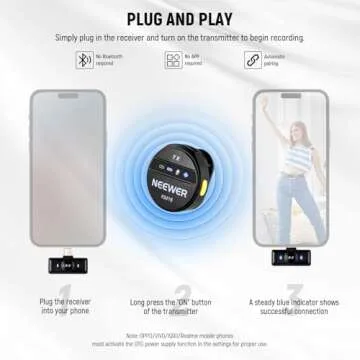 Neewer Wireless Lavalier Mic with Charging Case for Android