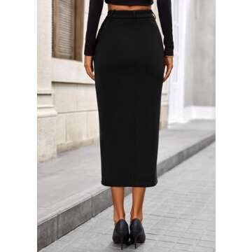 PRETTYGARDEN Women's Fall Midi Pencil Skirts Dressy Casual Work Office High Waisted Trendy Winter Co...