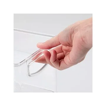 mDesign Stackable Kitchen Organizer Bins - Clear 4 Pack