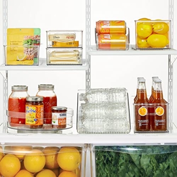 mDesign Stackable Kitchen Organizer Bins - Clear 4 Pack