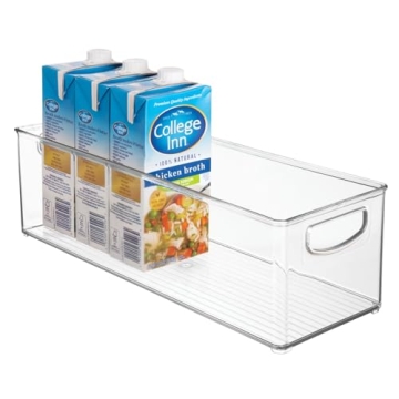 mDesign Stackable Kitchen Organizer Bins - Clear 4 Pack