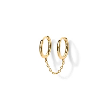 PAVOI 14K Gold Chain Earrings for Women - Stylish Huggie Hoops