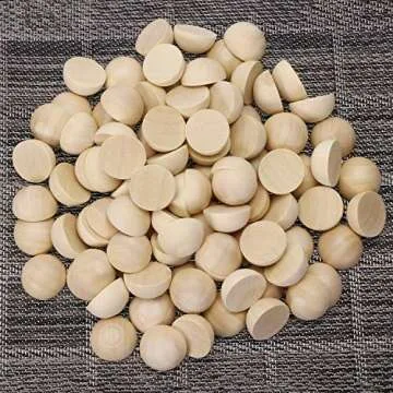 Shapenty Half Round Unfinished Wooden Balls Smooth Split Wood Ball Beads for Christmas Ornaments Pai...