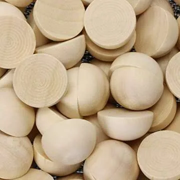 Shapenty Half Round Unfinished Wooden Balls Smooth Split Wood Ball Beads for Christmas Ornaments Painting Woodworking Crafting Projects DIY Wreaths Home Table Decoration, 100PCS (20mm)
