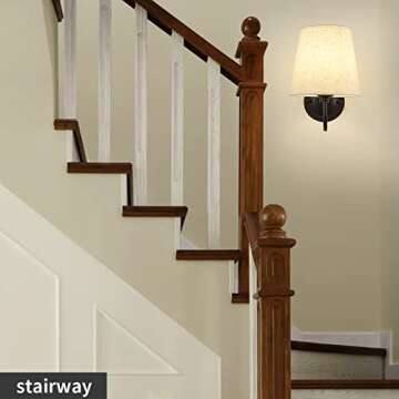 YXTH Wall Sconces Set of 2, Wall Sconce with Fabric Shades, Indoor Wall Lamp Industrial Wall Light Bathroom Vanity Light Fixture, Black Sconces Wall Lighting for Bedroom Living Room Kitchen