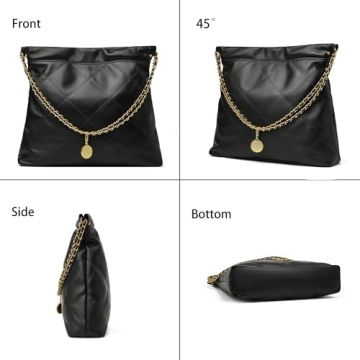 DORIS&JACKY Quilted Leather Tote Bag for Women