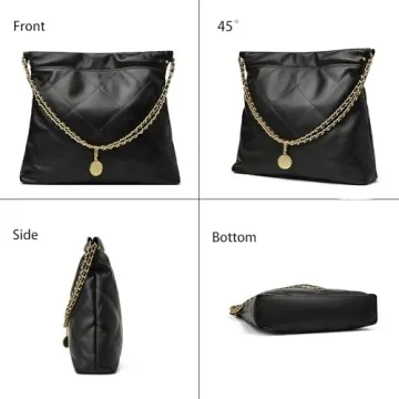 DORIS&JACKY Quilted Leather Tote Bag for Women