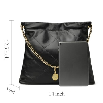 DORIS&JACKY Quilted Leather Tote Bag for Women