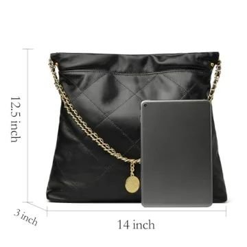 DORIS&JACKY Quilted Leather Tote Bag for Women