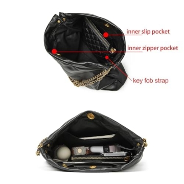 DORIS&JACKY Quilted Leather Tote Bag for Women