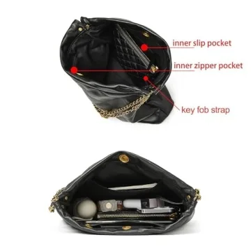 DORIS&JACKY Quilted Leather Tote Bag for Women