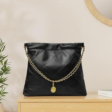 DORIS&JACKY Quilted Leather Tote Bag for Women