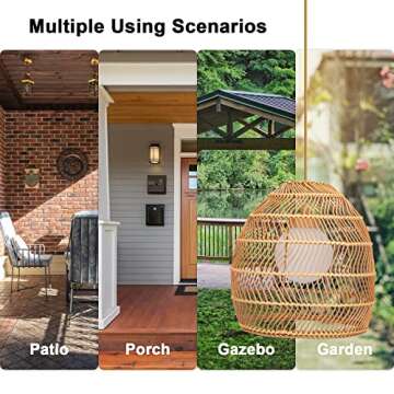 Wonder Solar Chandelier Outdoor Lanterns - Solar Hanging Lantern with Remote Outdoor Pendant Lights for Gazebo Porch Patio