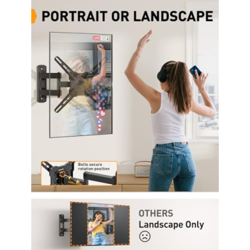 Full Motion TV Wall Mount for 26-50 Inch TVs