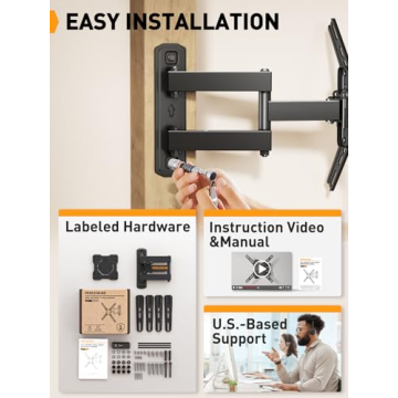 Full Motion TV Wall Mount for 26-50 Inch TVs