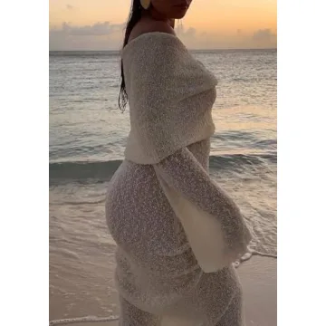 Stunning NRTHYE Off Shoulder Crochet Maxi Dress