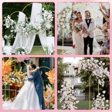 Elegant Metal Arch Backdrop Stand - Set of 2 Gold Frames for Weddings and Events