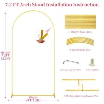 Metal Arch Backdrop Stand for Weddings & Parties