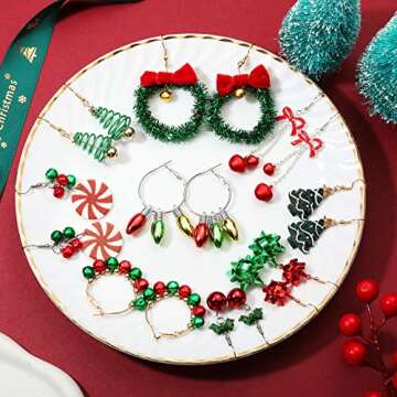 Moiegouct Christmas Dangle Earrings for Women - Festive Jewelry