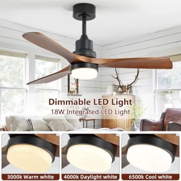 CACI Mall 52'' Ceiling Fan with Light & Remote Control