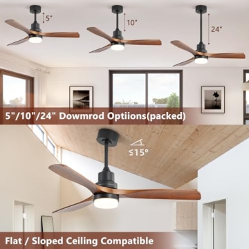 CACI Mall 52'' Ceiling Fan with Light & Remote Control